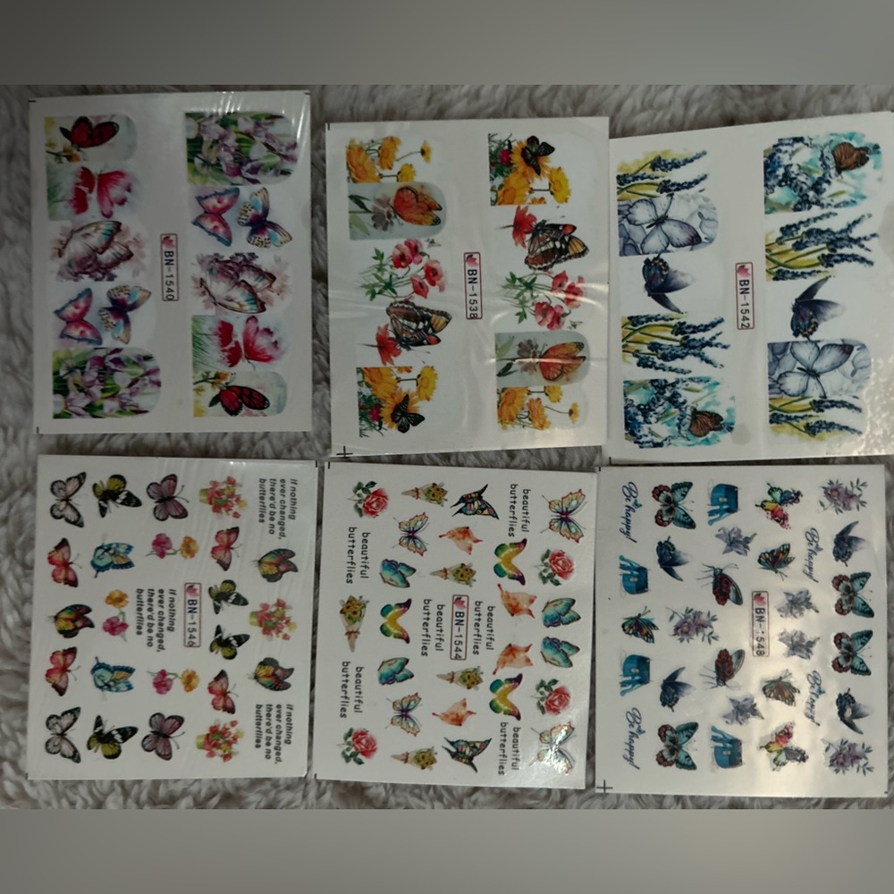 Butterfly nail stickers